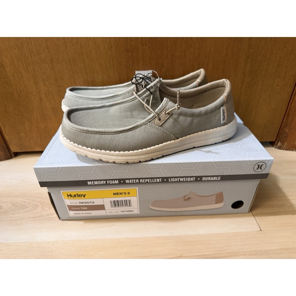 Hurley Nesota Men's Tan Casual Shoes Memory Foam Lightweight Size 8 New